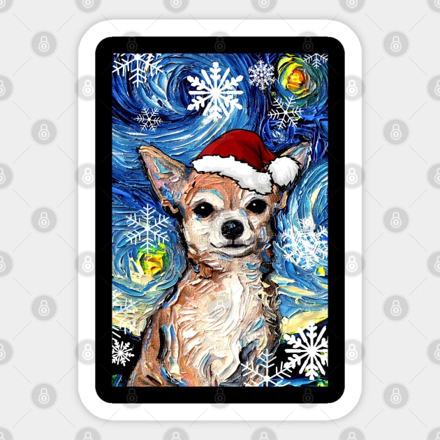 Chihuahua Santa Sticker by sagittariusgallery